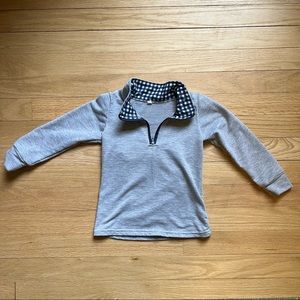 2T gingham quarter zip